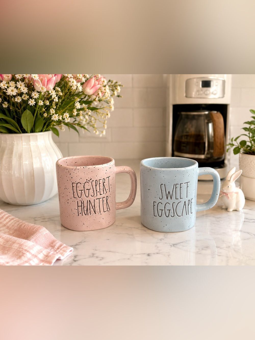 Rae Dunn Artisan Collection Easter Mug Set Eggspert Hunter & Sweet Eggscape NIB